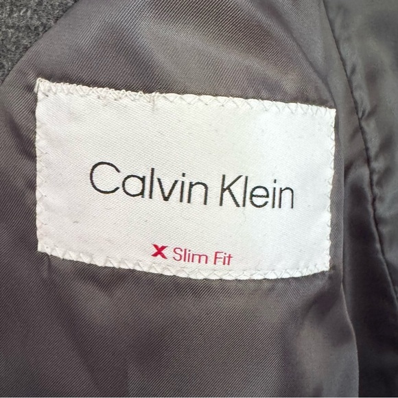 New Calvin Klein Men’s Charcoal Gray Wool Blend Dress Work Office Coat Size XL - Picture 7 of 10
